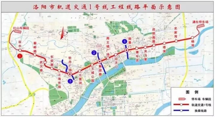 教育 正文  地铁建设规划 洛阳轨道交通线网由4条线路组成, 总规模105
