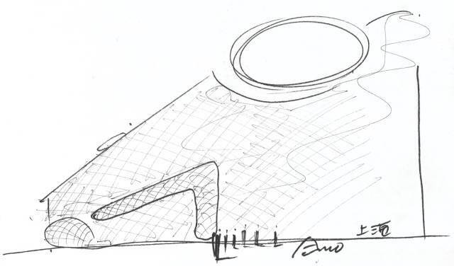 安藤忠雄为明珠美术馆绘制的设计手稿