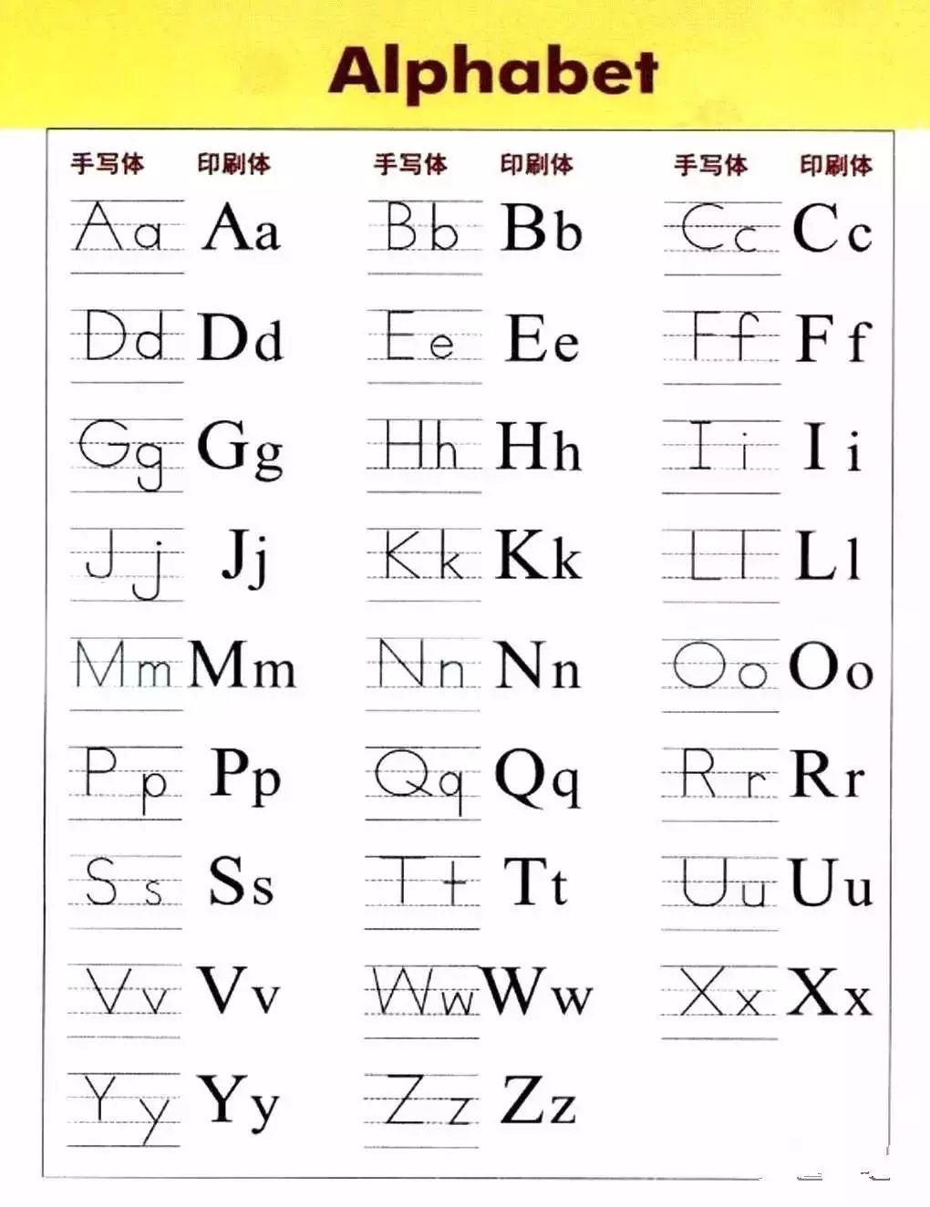 期末考快到，规范26个英文字母书写很重要!