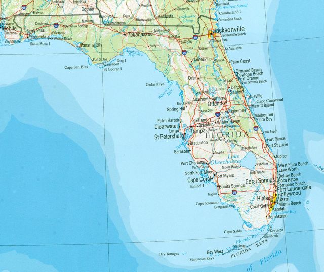   florida > > 佛州地图   "佛罗里达州是美国最南端的一个州,位于东图片