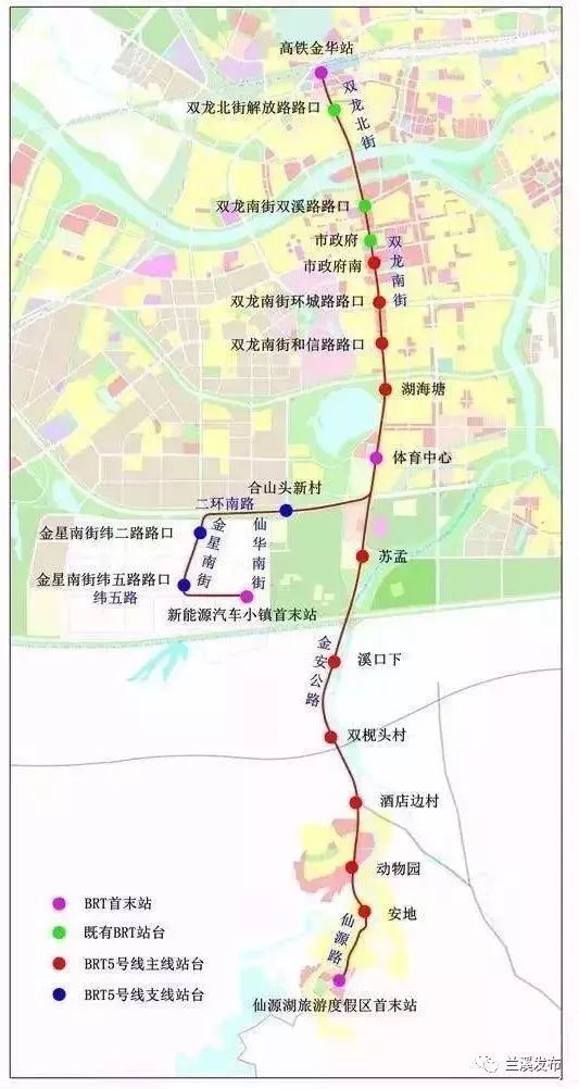 免费换乘,直达高铁站哦!(内附金华brt全部线路图)