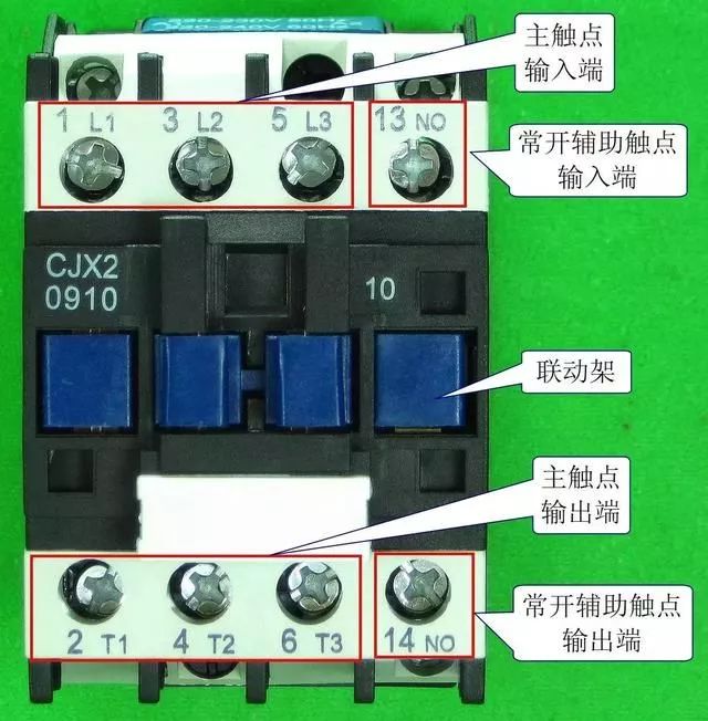 下图左边的交流接触器只有一个常开辅助触点,如果希望给它再增加一个