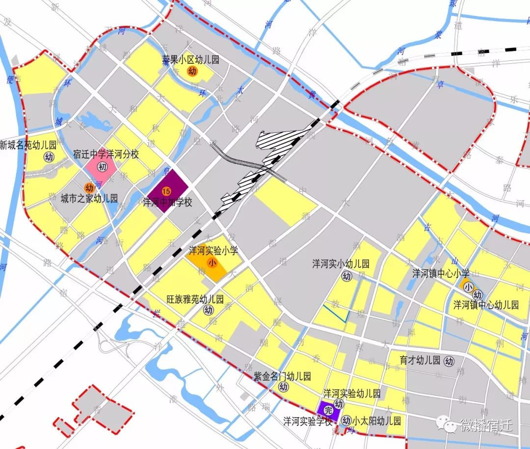 近期(2017-2020年)宿迁中心城区,市洋河新区中小学校及幼儿园布局规划