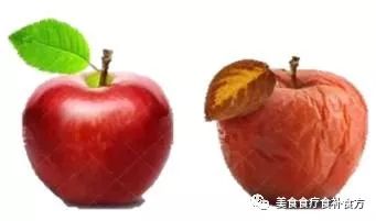 同理,气血的消耗没有得到及时补充,人就会变得像这颗苹果一样干瘪,皱