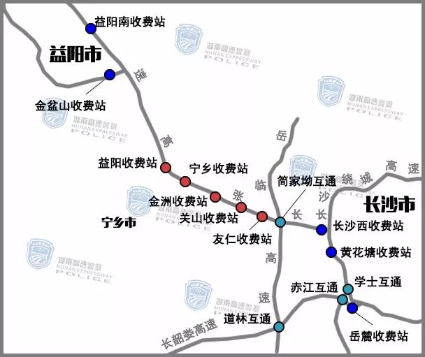 宁乡往长沙方向车辆出行路线