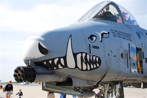 血盆大口气势汹汹:经典鲨鱼涂装的a-10攻击机
