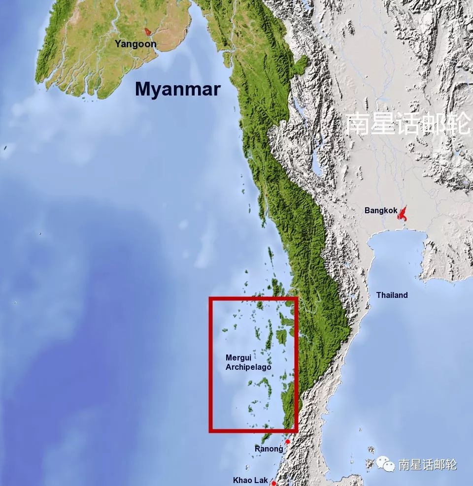 mergui archipelago 缅甸南部海岸线上,在安达曼海辽阔的海域里, 星