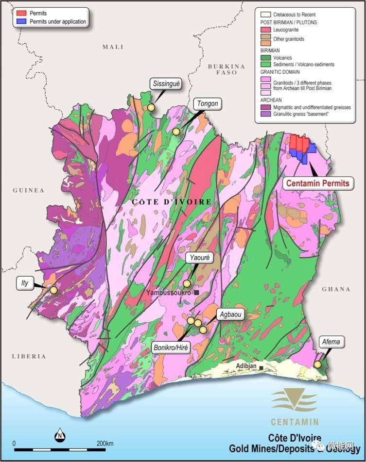 科特迪瓦地质矿产图