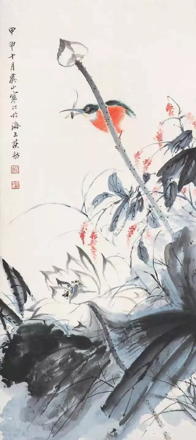 海派画家四大名旦江寒汀张大壮唐云陆抑非的画鸟欣赏