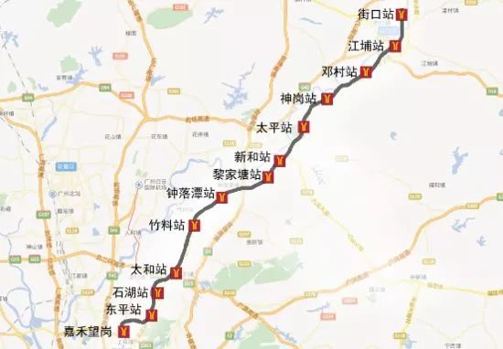 广州地铁14号线线路图