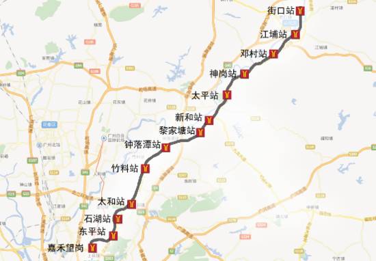 广州地铁14号线线路图