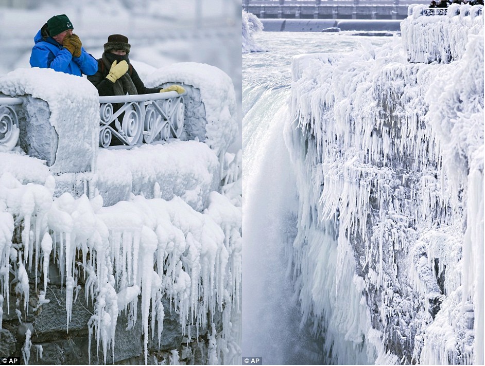 罕见!尼亚加拉瀑布被冻住，北美零下40度极寒天气所致