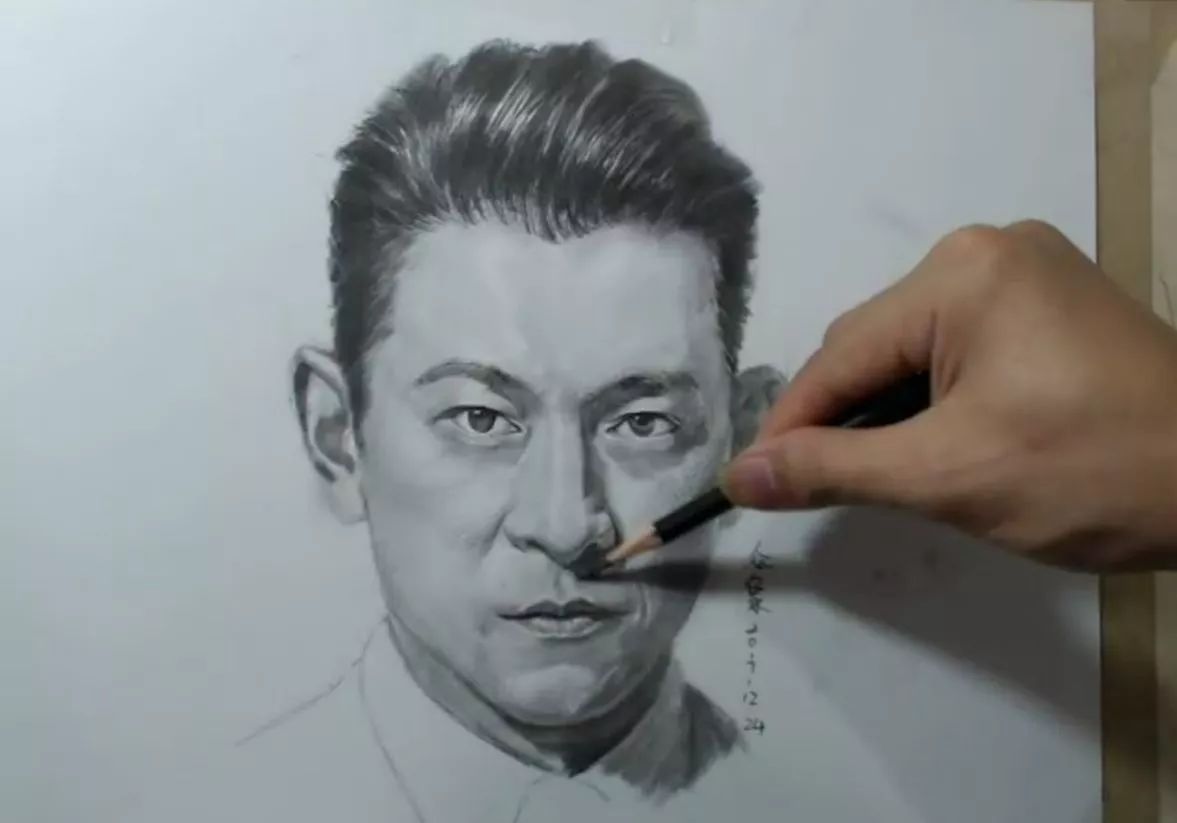 素描刘德华,简直不要太帅!不是他都没人敢画!