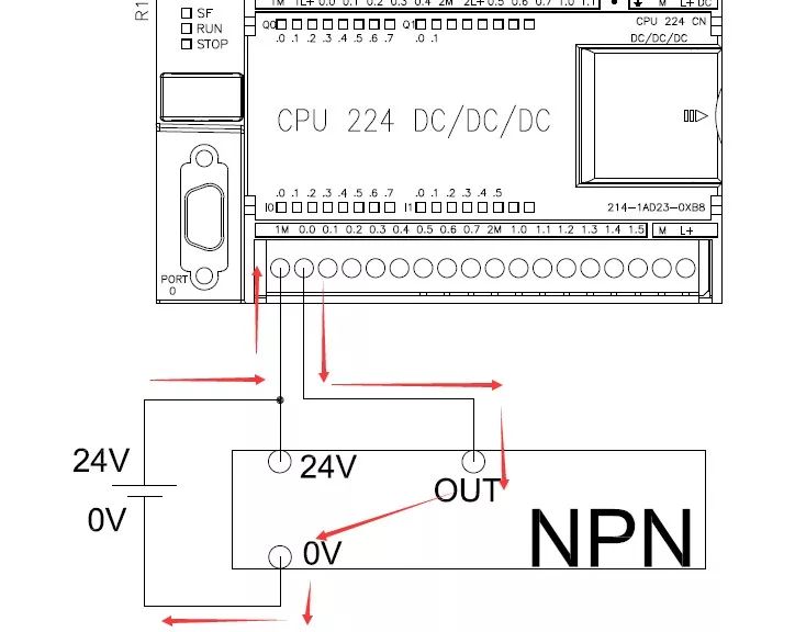 3,pnp传感器接入plc(对于西门子plc来说是漏型输入接法)