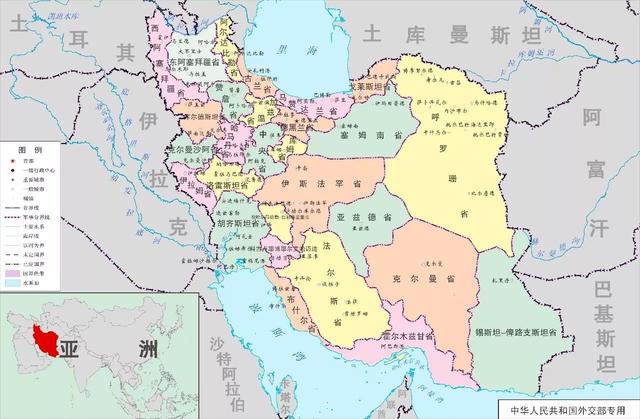 伊朗行政地图,图片来源:外交部