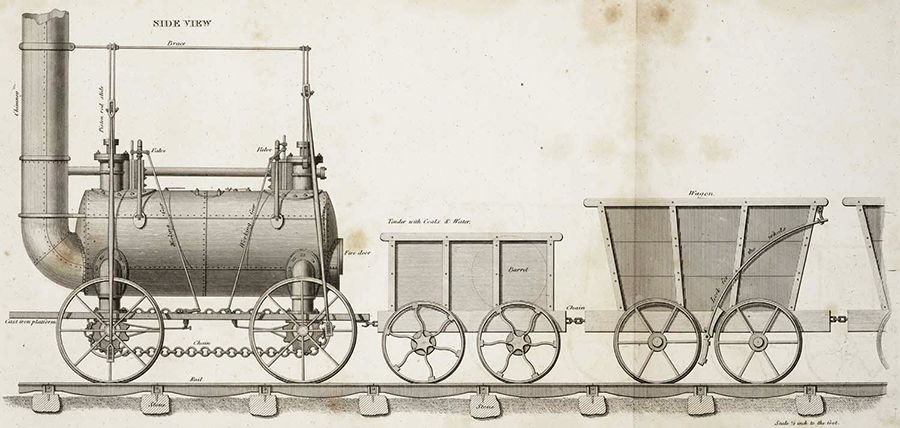 布吕歇尔号蒸汽机车1814年,斯蒂芬逊造了一台蒸汽机车,起名字叫布吕