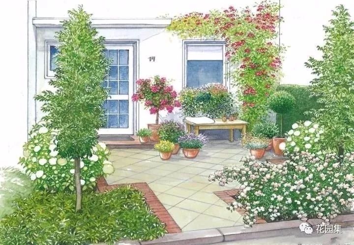 一个庭院,两种设计风格(30套案例图鉴赏,美美的手绘风)