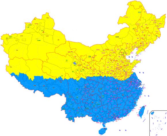 秦岭—淮河线,将中国一分为二,秦岭—淮河线以北是北方,秦岭—淮河线