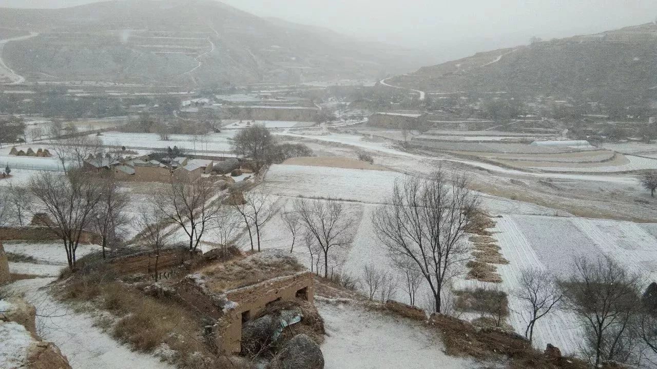 岷县下雪啦,2018岷县第一场雪.