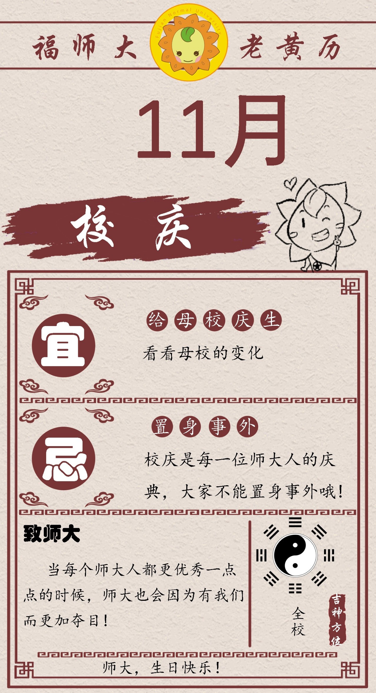 开年定制 | 福师大版老黄历,为你揭秘师大人日常!