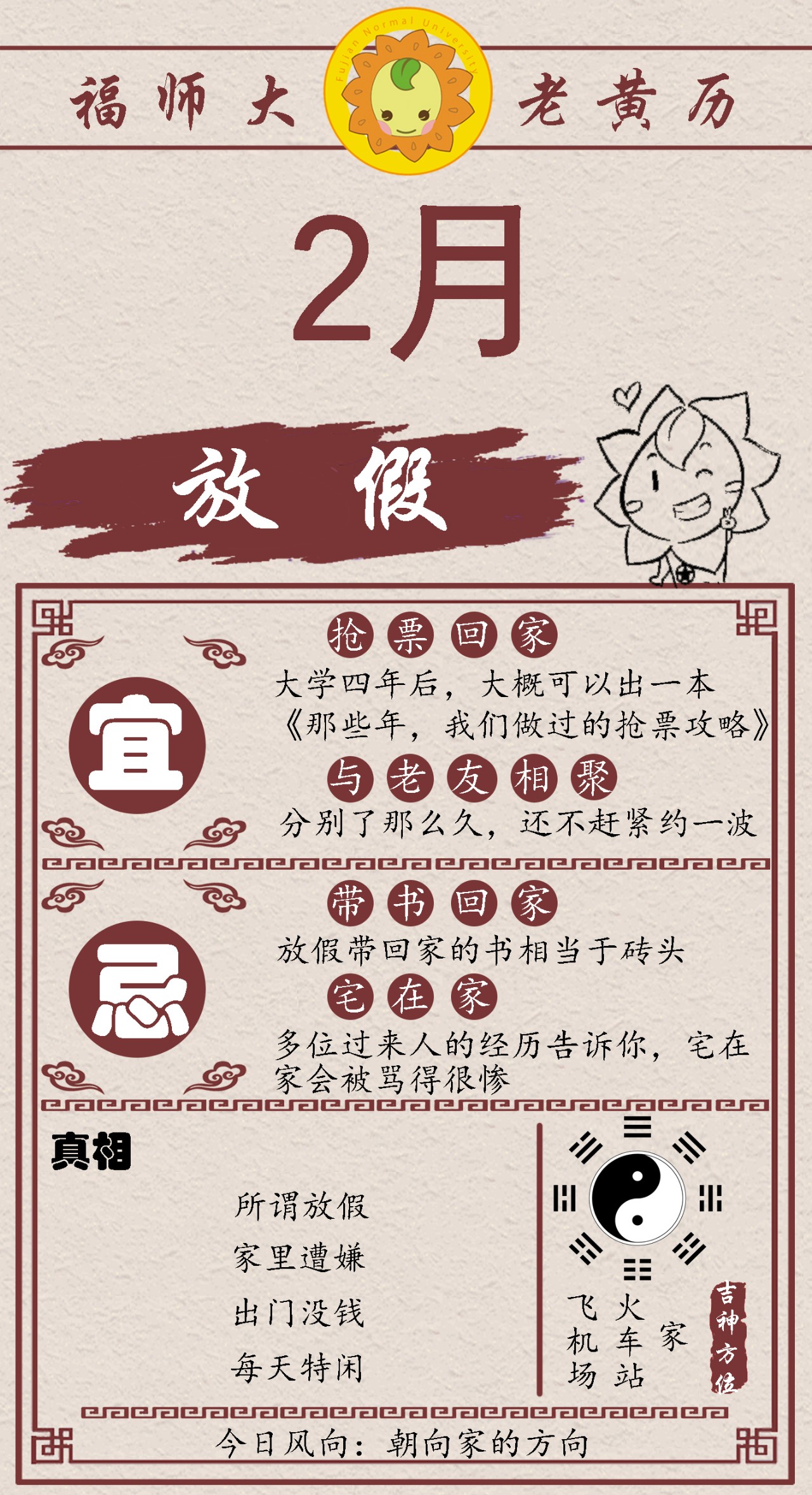 开年定制 | 福师大版老黄历,为你揭秘师大人日常!