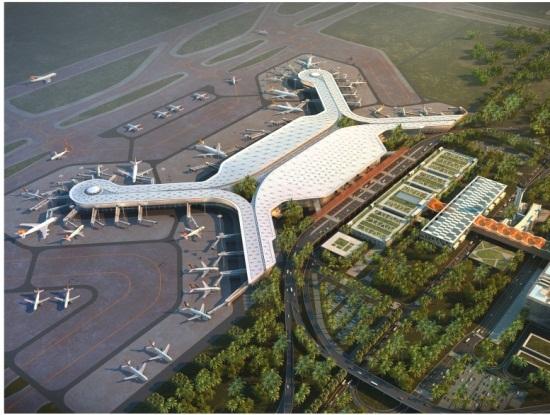 美兰机场二期扩建项目t2航站楼冲出地平线