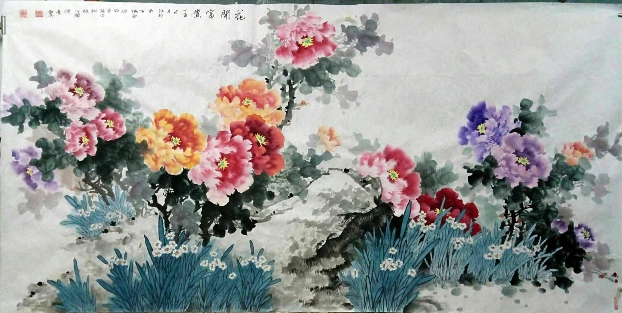 中国著名国画牡丹画画家罗欣科作品欣赏