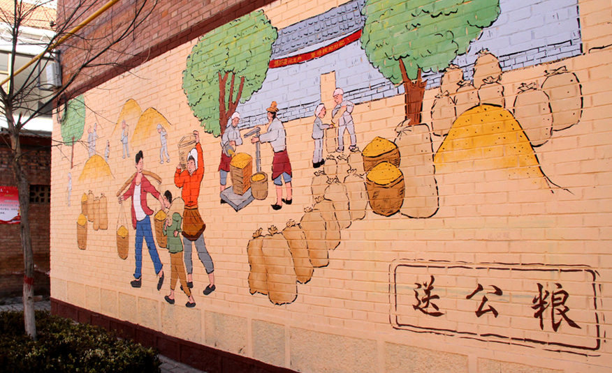 晋城手绘文化墙绘扮靓乡村画中有话景中有乡愁