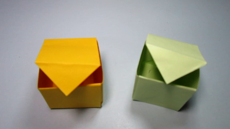 儿童手工折纸礼品盒子 2分钟轻松学会折纸立方体盒子