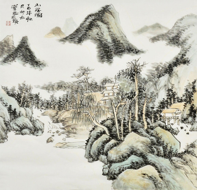 朱翼国画作品赏析:清雅笔墨,展现自然山水美景