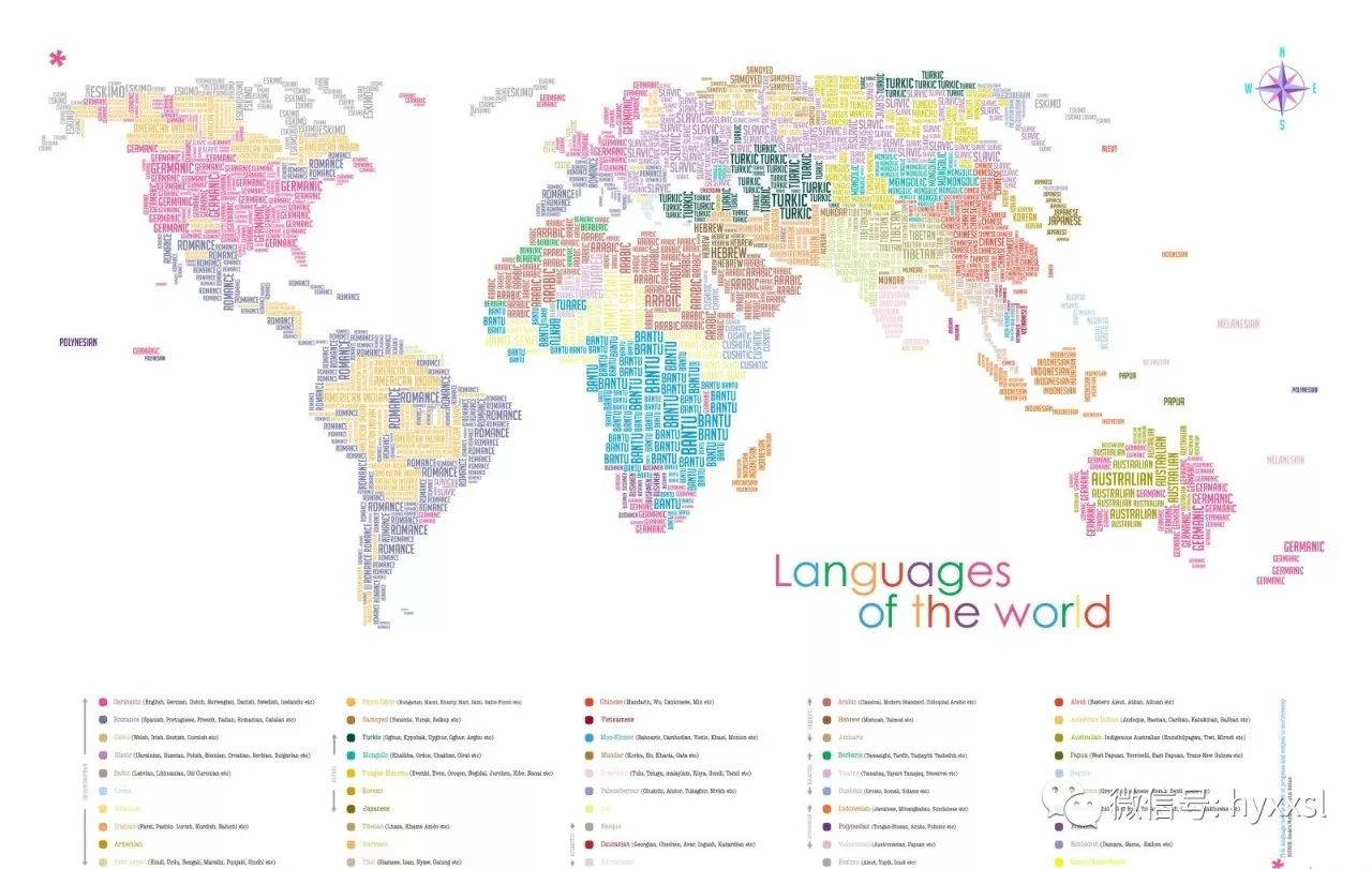 《语言知识》_世界语言地图 languages of the world