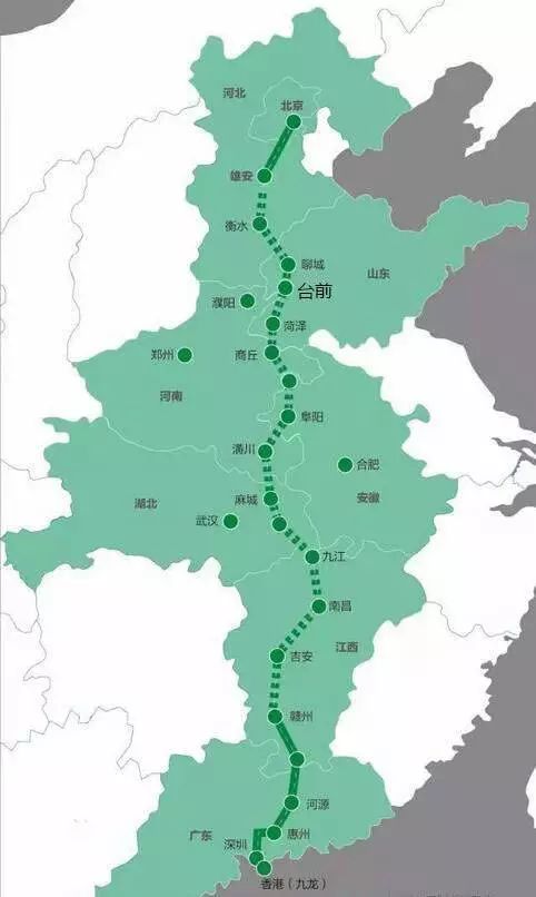 京九铁路,是一条从北京通往广东深圳的铁路,起于北京西站,至深圳站