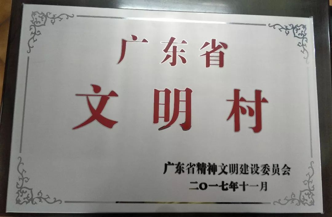 广东省文明村牌匾