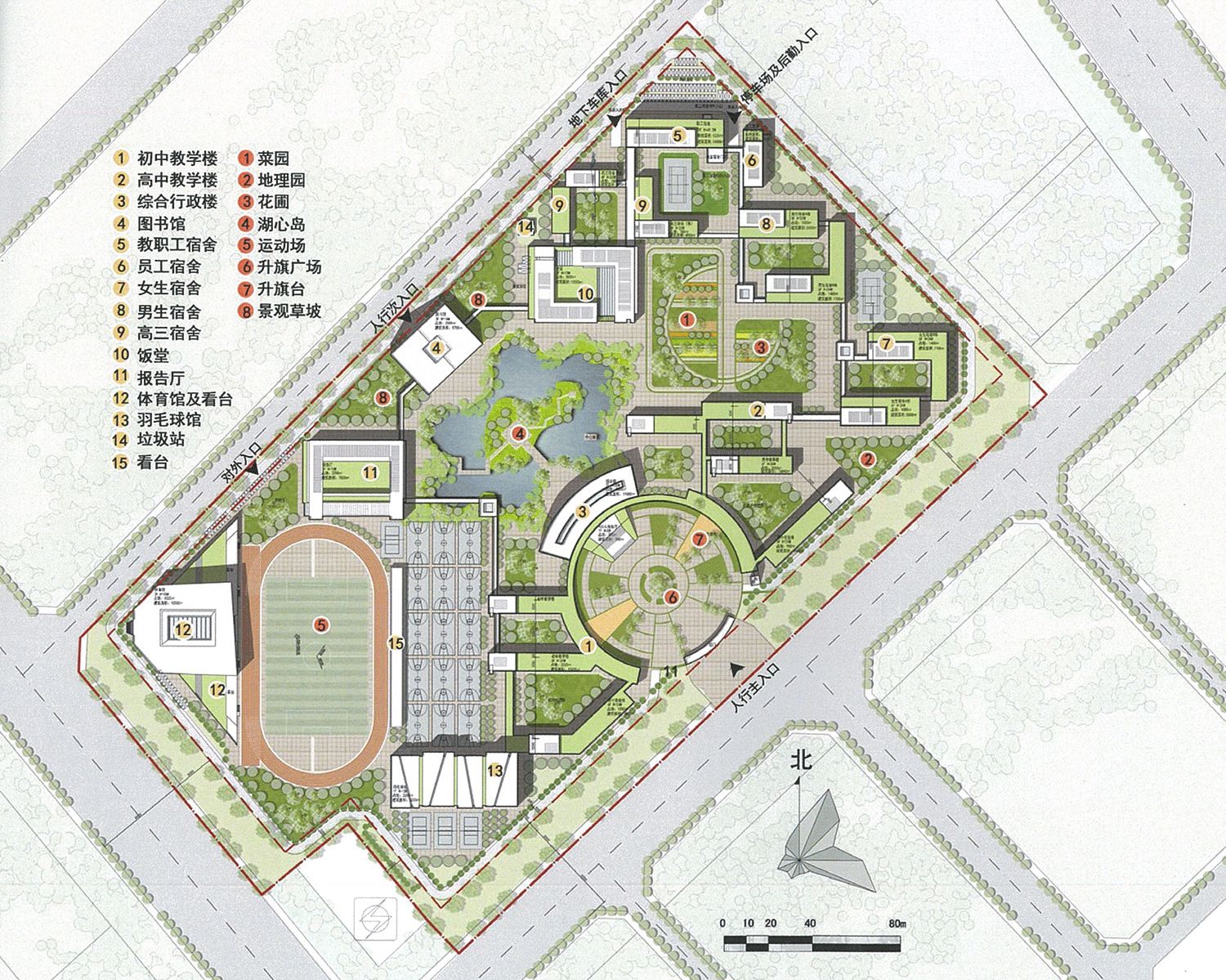 广州市第二中学附属南沙学校总体平面图