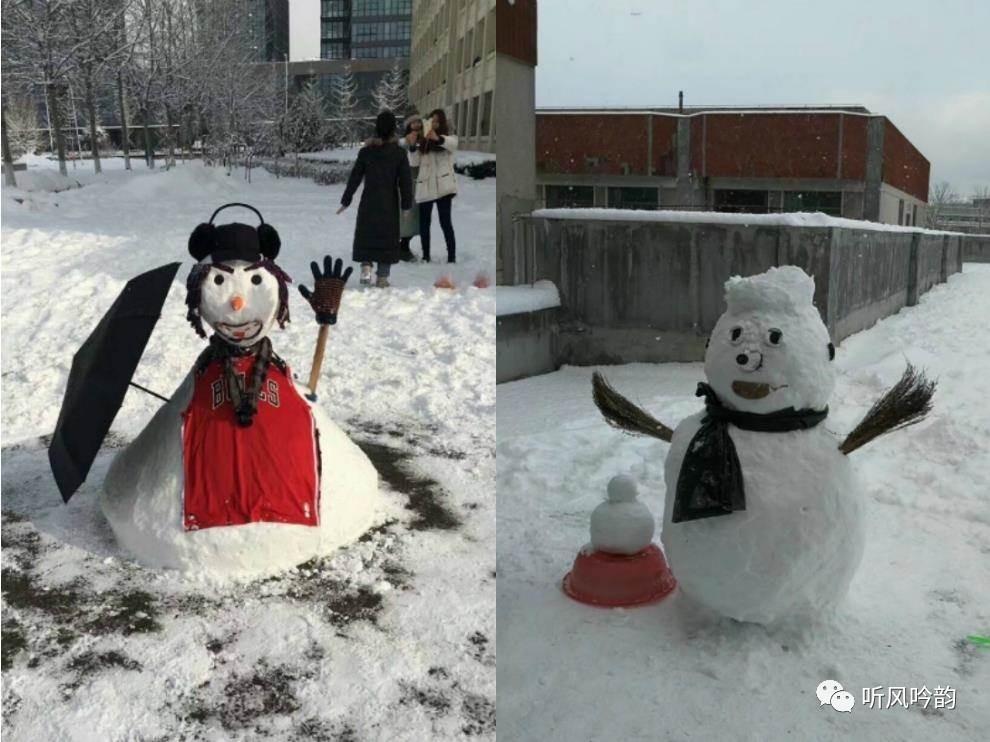 大雪后高校学生花式堆雪人,呆萌造型萌化你的冬日心!