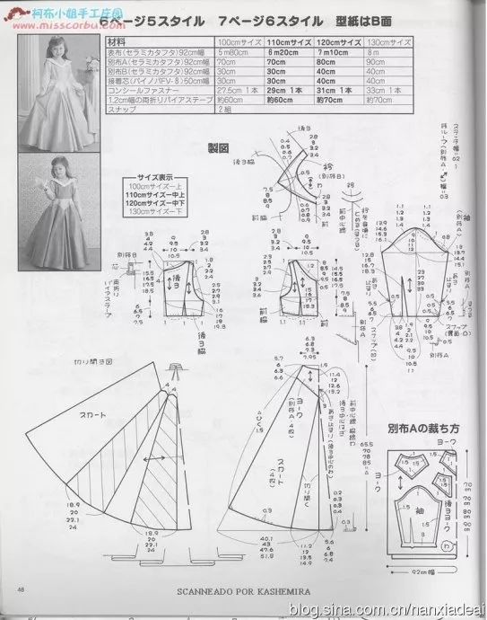 白雪公主裙的裁剪图(另附其他公主裙的做法)