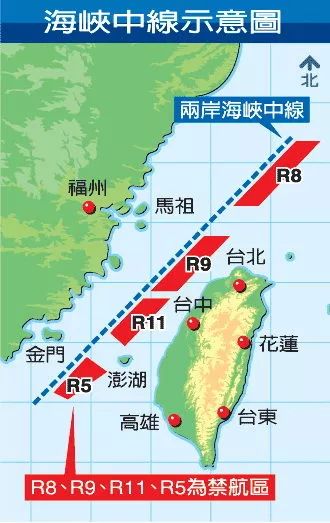 值得一提的是,m503航线处在所谓"海峡中线"以西靠近大陆一侧,台湾
