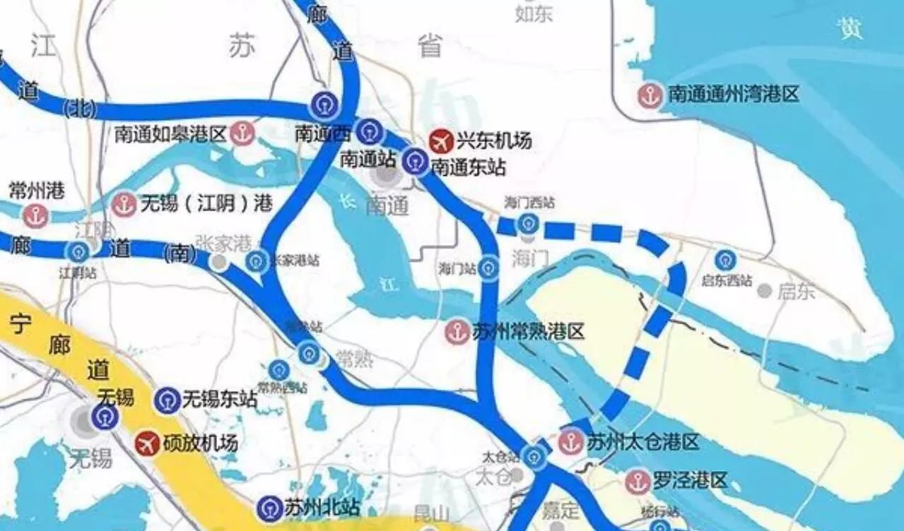 上海2035规划多条过江铁路连接南通沪通共建长江口战略协同区启东的