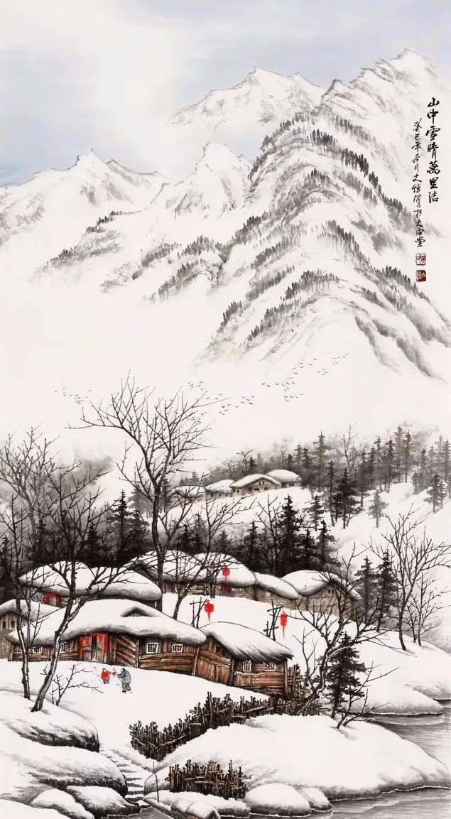 文化 正文  欣赏四川画家吴大恺的这些雪景山水,会把我们一下勾回到图片