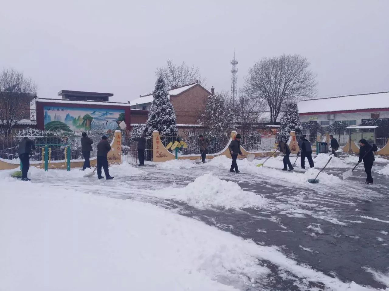 大雪天,南贾镇各村党员这样点燃工作"第一把火"