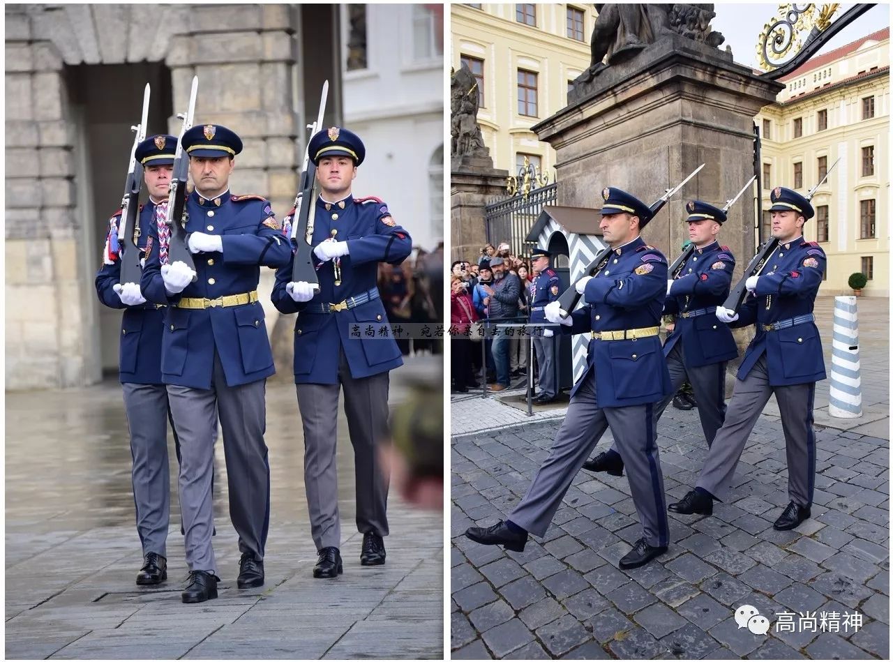 看过捷克总统府的卫兵换岗就愈发懂得咱们仪仗队的帅