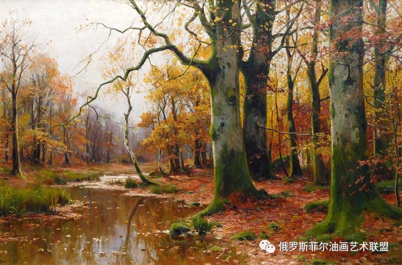 【德国】找了很久的水平很高的森林风景油画作品