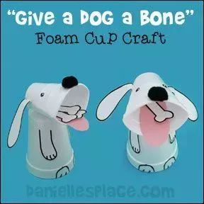 下图的狗狗可以用纸杯也可以用纸筒.