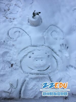 给雪地画上小猪佩奇,萌萌哒