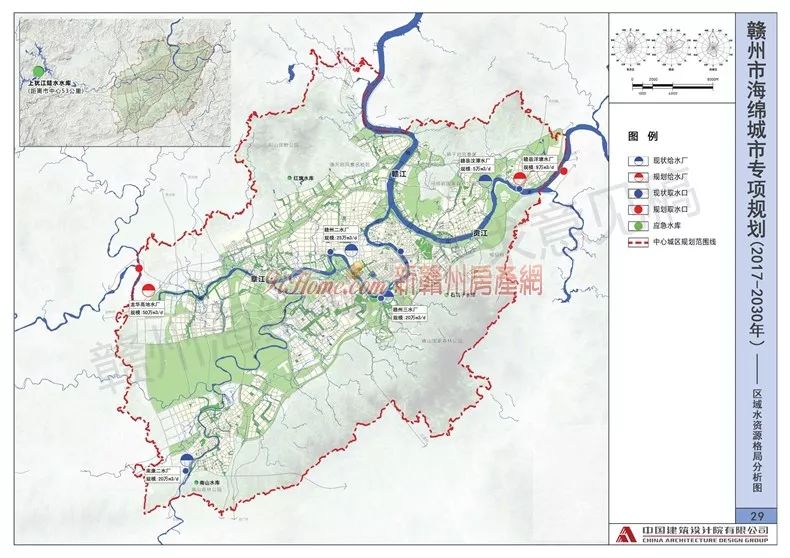 应急水库规划区内规划主要城市供水水源地8处,其中4处为河流型水源地