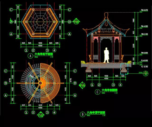 六角亭详图水榭做法详图自然水景详图滨水平台详图还有一些细部的地方