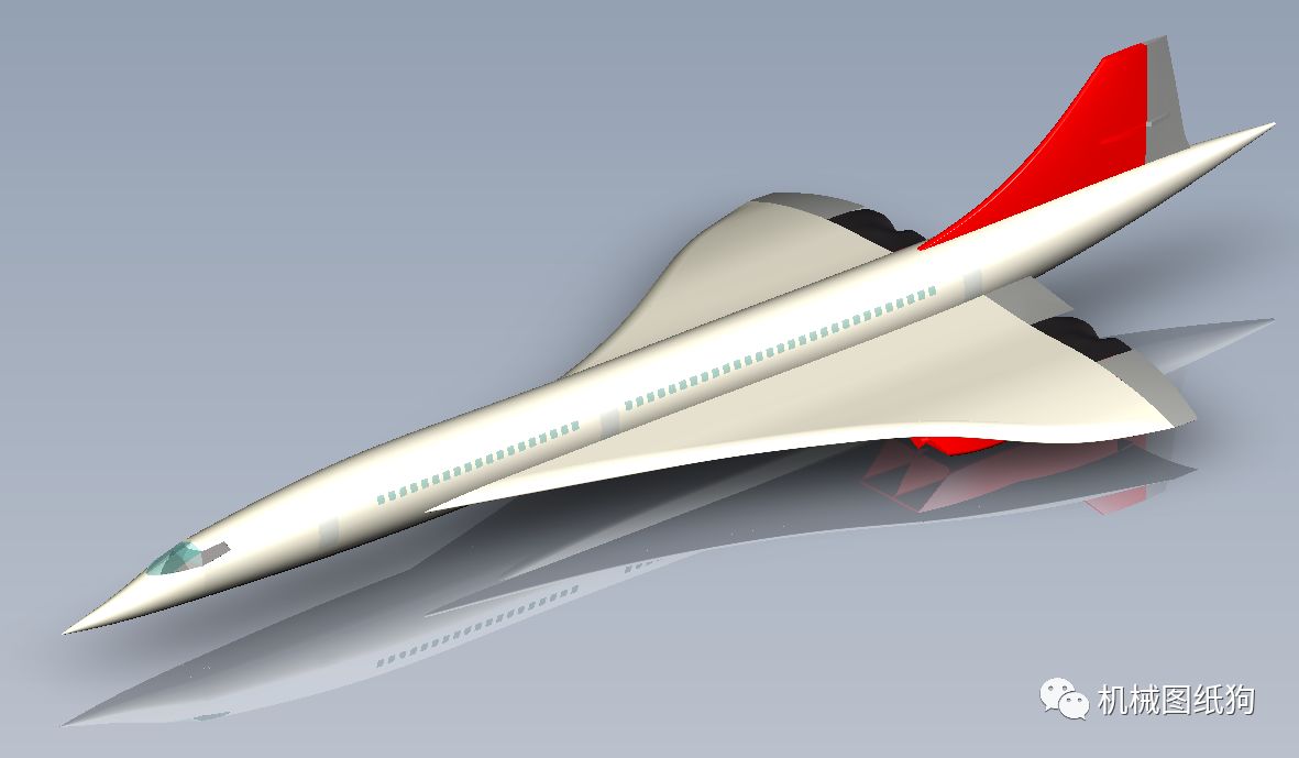 【飞行模型】concorde协和飞机模型3d图纸 stp文件