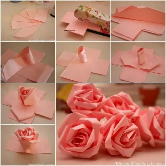 幼儿园玫瑰花的手工制作教程,太美了!