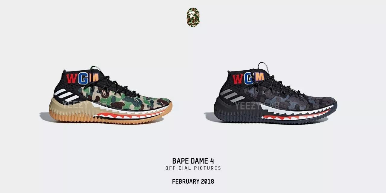 新货鞋报丨bape x adidas dame 4 联名完整曝光