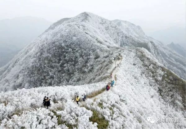 贵州省丹寨县境内出现低温冰冻天气,位于丹寨县城西面的龙泉山风景